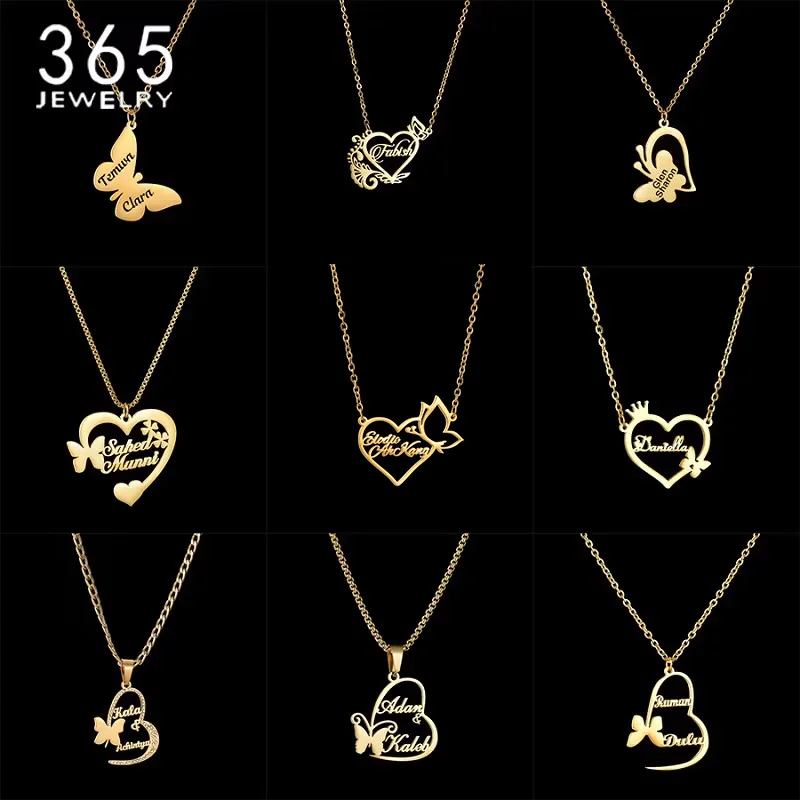 365, индивидуальное имя, 9 стилей, ожерелья из нержавеющей стали, персонализированный кулон в форме сердца в форме бабочки для женщин и девочек, рождественские подарки
365, индивидуальное имя, 9 стилей, ожерелья из нержавеющей стали, персонализированный кулон в форме сердца в форме бабочки для женщин и девочек, рождественские подарки