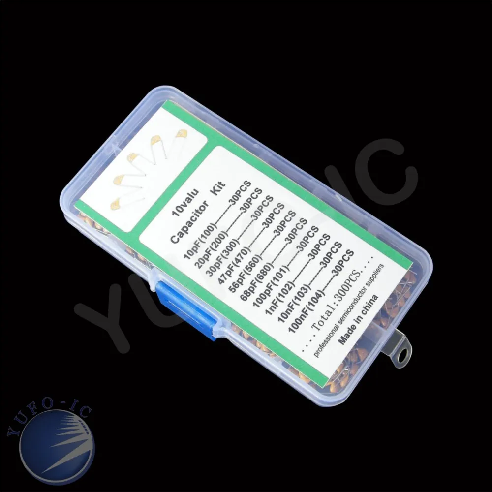 10Values*30pc=300pc Monolithic Capacitor Kit Box 100/10PF 200/20pf 300/30pf 470/47pf 560/56pf 680/68pf 101/100pf 102 103 104 1NF
10Values*30pc=300pc Monolithic Capacitor Kit Box 100/10PF 200/20pf 300/30pf 470/47pf 560/56pf 680/68pf 101/100pf 102 103 104 1NF