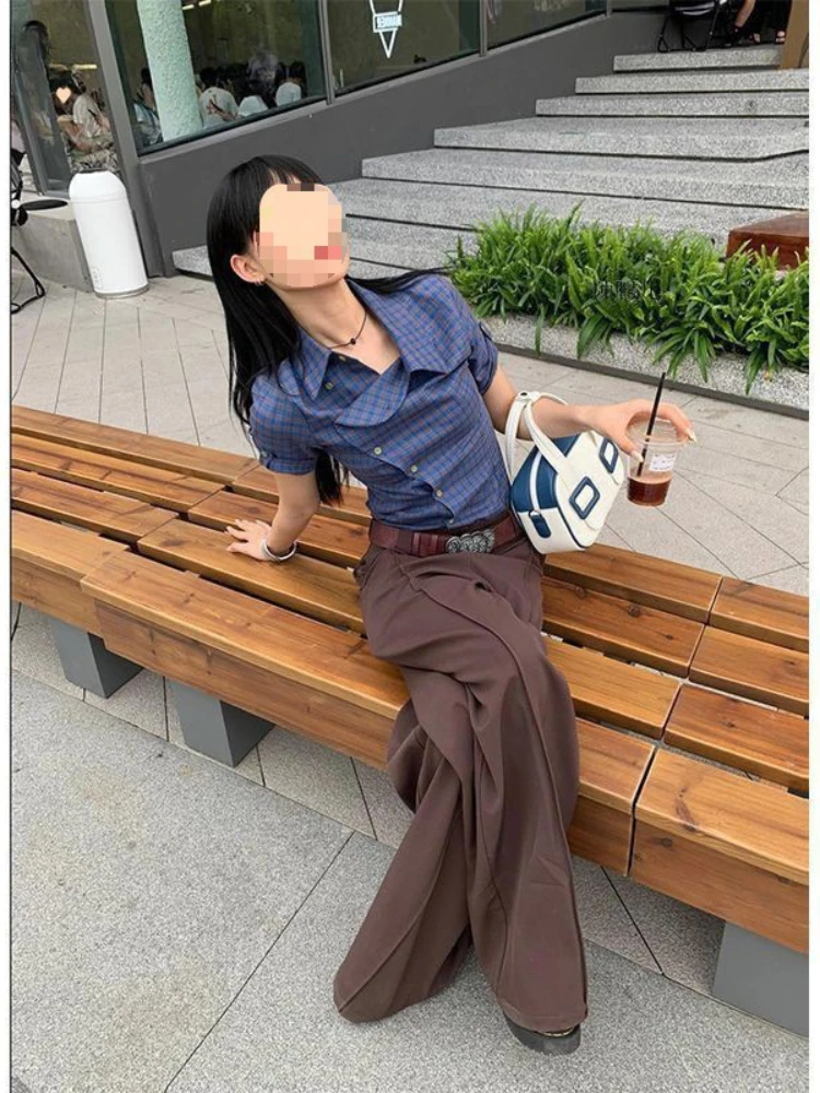 Y2k Aesthetic Vintage Plaid Harajuku Shirts Summer Single Breasted Women Casual Blouses Japanese Slim Streetwear
Y2k Aesthetic Vintage Plaid Harajuku Shirts Summer Single Breasted Women Casual Blouses Japanese Slim Streetwear