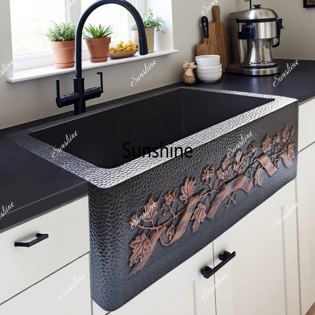 MAEBOW Антикварный медный обычный фартук спереди с одной чашей, художественная кухонная мойка FT
MAEBOW Антикварный медный обычный фартук спереди с одной чашей, художественная кухонная мойка FT