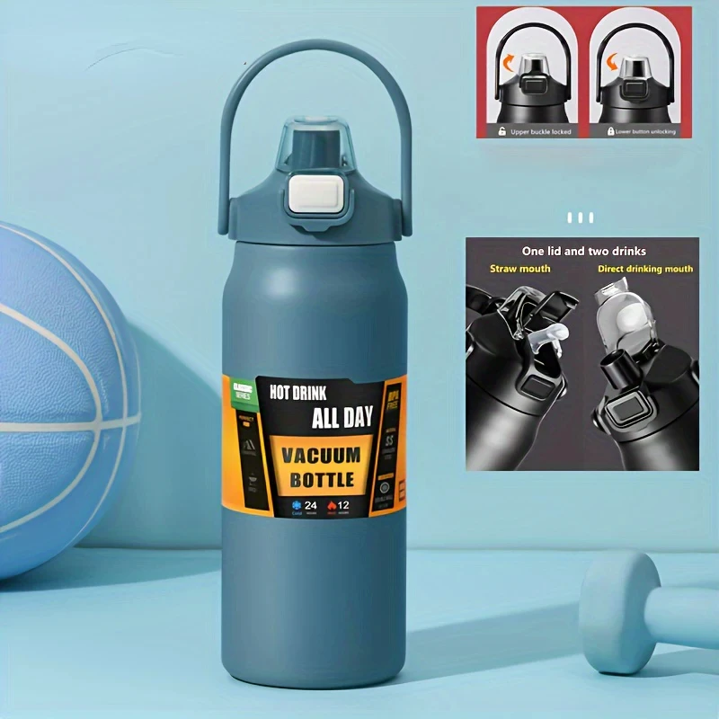 Large Capacity Water Bottle Stainless Steel 304 Thermos 1.2L/1.5L Straw Type And Direct Drinking For Outdoor Sports Air up pods
Large Capacity Water Bottle Stainless Steel 304 Thermos 1.2L/1.5L Straw Type And Direct Drinking For Outdoor Sports Air up pods
