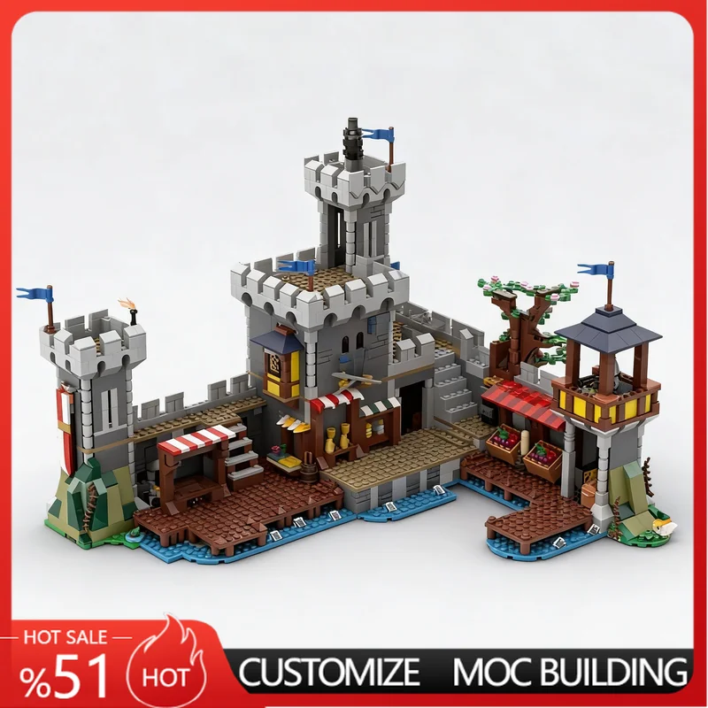 2255 Parts Black Falcon Seaside Market MOC Castle Building Blocks Model Based Sets DIY Assembly Educational Toy Birthday Gifts
2255 Parts Black Falcon Seaside Market MOC Castle Building Blocks Model Based Sets DIY Assembly Educational Toy Birthday Gifts