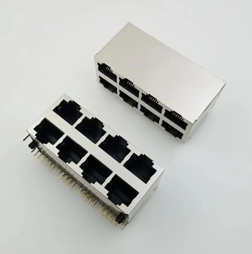 50Pcs Horizontal Rj45 Socket 2*4 Network Socket 8P8C Network Cable Interface Crystal Head Holder With Shield Copper Shell
50Pcs Horizontal Rj45 Socket 2*4 Network Socket 8P8C Network Cable Interface Crystal Head Holder With Shield Copper Shell