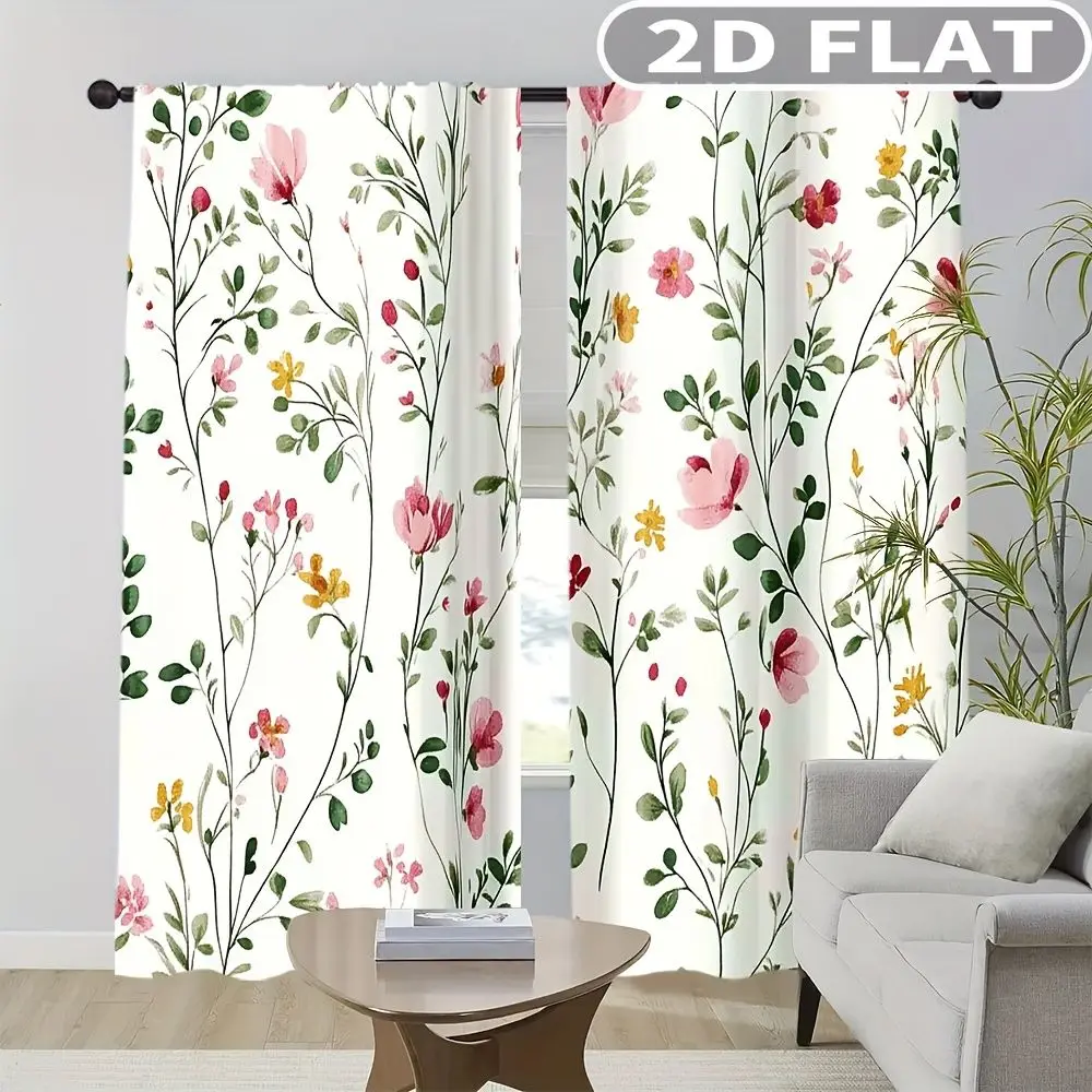 2D FLAT 2pcs Curtains Floral Pattern With Pink And Yellow Flowers Perfect for Balcony, Living Room, Suitable for 4 Seasons
2D FLAT 2pcs Curtains Floral Pattern With Pink And Yellow Flowers Perfect for Balcony, Living Room, Suitable for 4 Seasons
