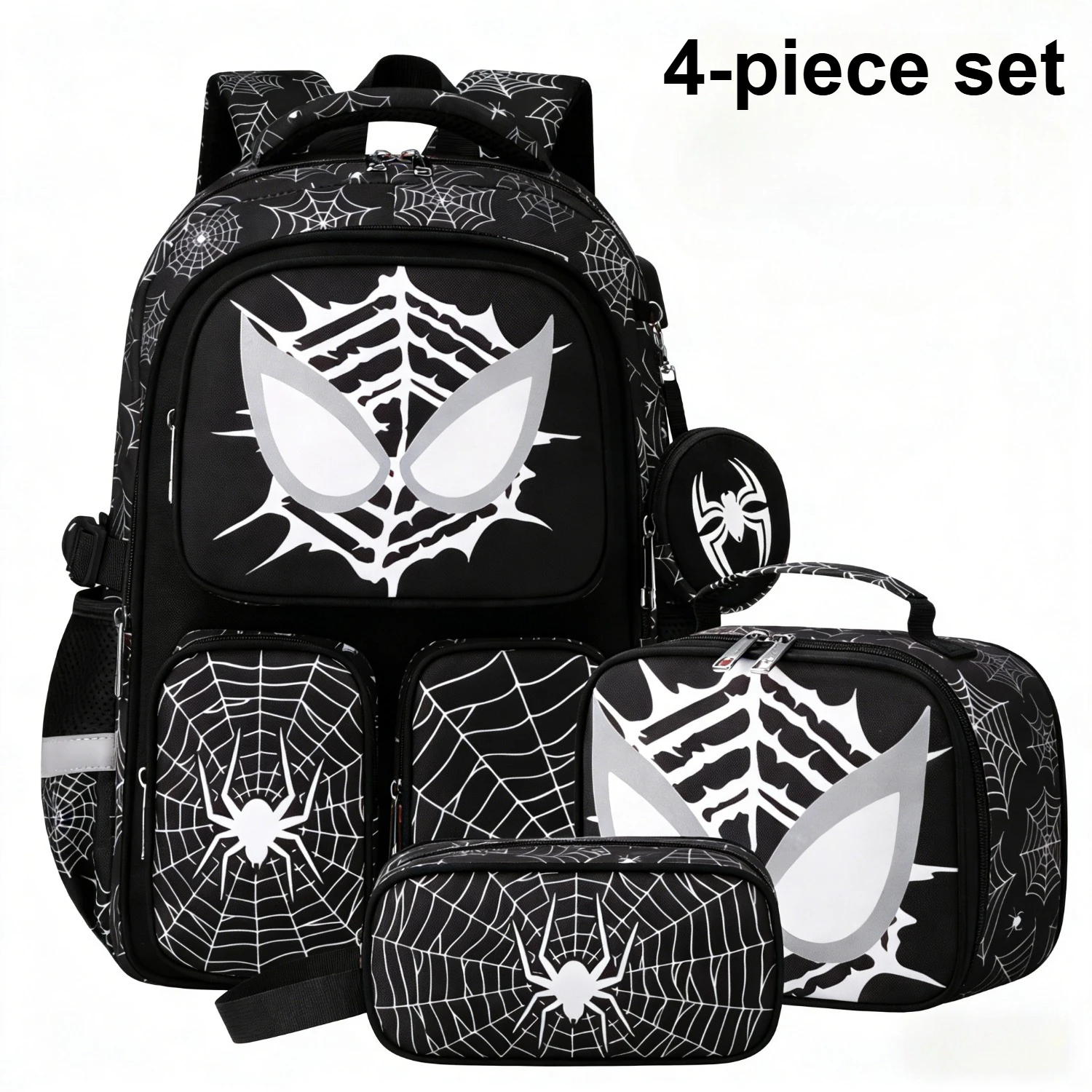 4-piece set Cool Luminous School Backpack, Double Zipper Large Capacity Bag Set with Lunch Box Pouch Lightweight for Kids
4-piece set Cool Luminous School Backpack, Double Zipper Large Capacity Bag Set with Lunch Box Pouch Lightweight for Kids