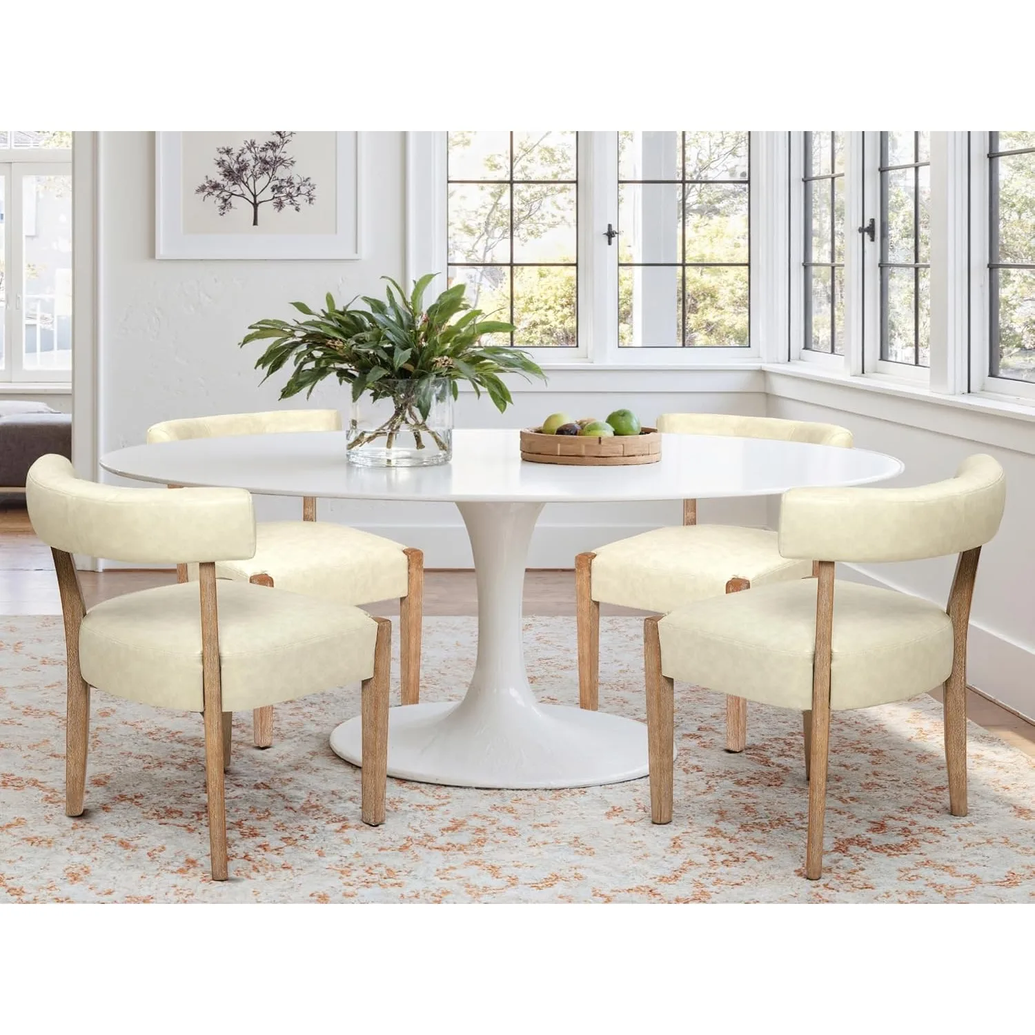 Faux Leather Dining Chairs Set of 4 Upholstered Kitchen & Dining Room Wooden Chairs Mid Century Modern Dining Chairs Low Back,
Faux Leather Dining Chairs Set of 4 Upholstered Kitchen & Dining Room Wooden Chairs Mid Century Modern Dining Chairs Low Back,