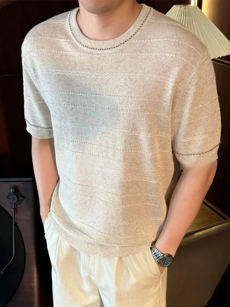 Fashionable Retro round Neck Short Sleeve T-Shirt Men's Summer Casual Half Sleeve Business Leisure Pure Color round Neck T-Shirt
Fashionable Retro round Neck Short Sleeve T-Shirt Men's Summer Casual Half Sleeve Business Leisure Pure Color round Neck T-Shirt