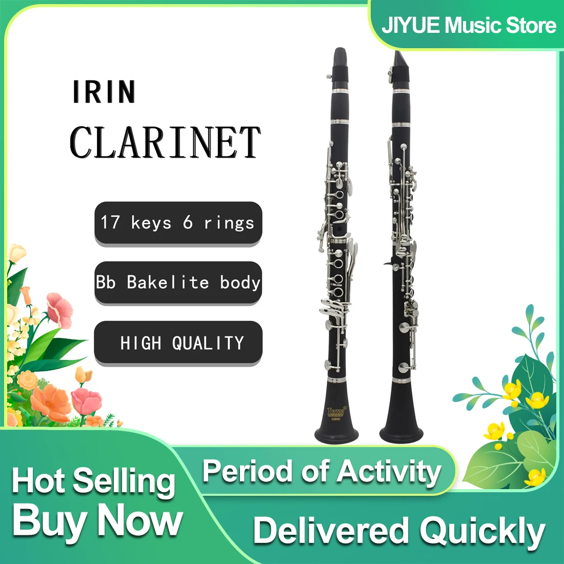 Кларнет IRIN Bb, кларнет, 17 клавиш, 6 колец, бакелитовый кларнет, черные духовые инструменты, профессиональные деревянные духовые инструменты кларнето с сумкой
Кларнет IRIN Bb, кларнет, 17 клавиш, 6 колец, бакелитовый кларнет, черные духовые инструменты, профессиональные деревянные духовые инструменты кларнето с сумкой