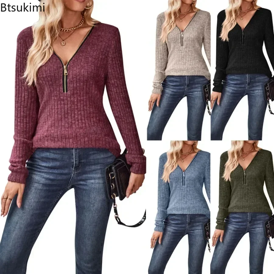 Fashion Women Clothing Autumn Long Sleeve Casual T-shirts Half Zipper Design V-neck Striped Slim Pullover Vintage Women Y2k Tops
Fashion Women Clothing Autumn Long Sleeve Casual T-shirts Half Zipper Design V-neck Striped Slim Pullover Vintage Women Y2k Tops