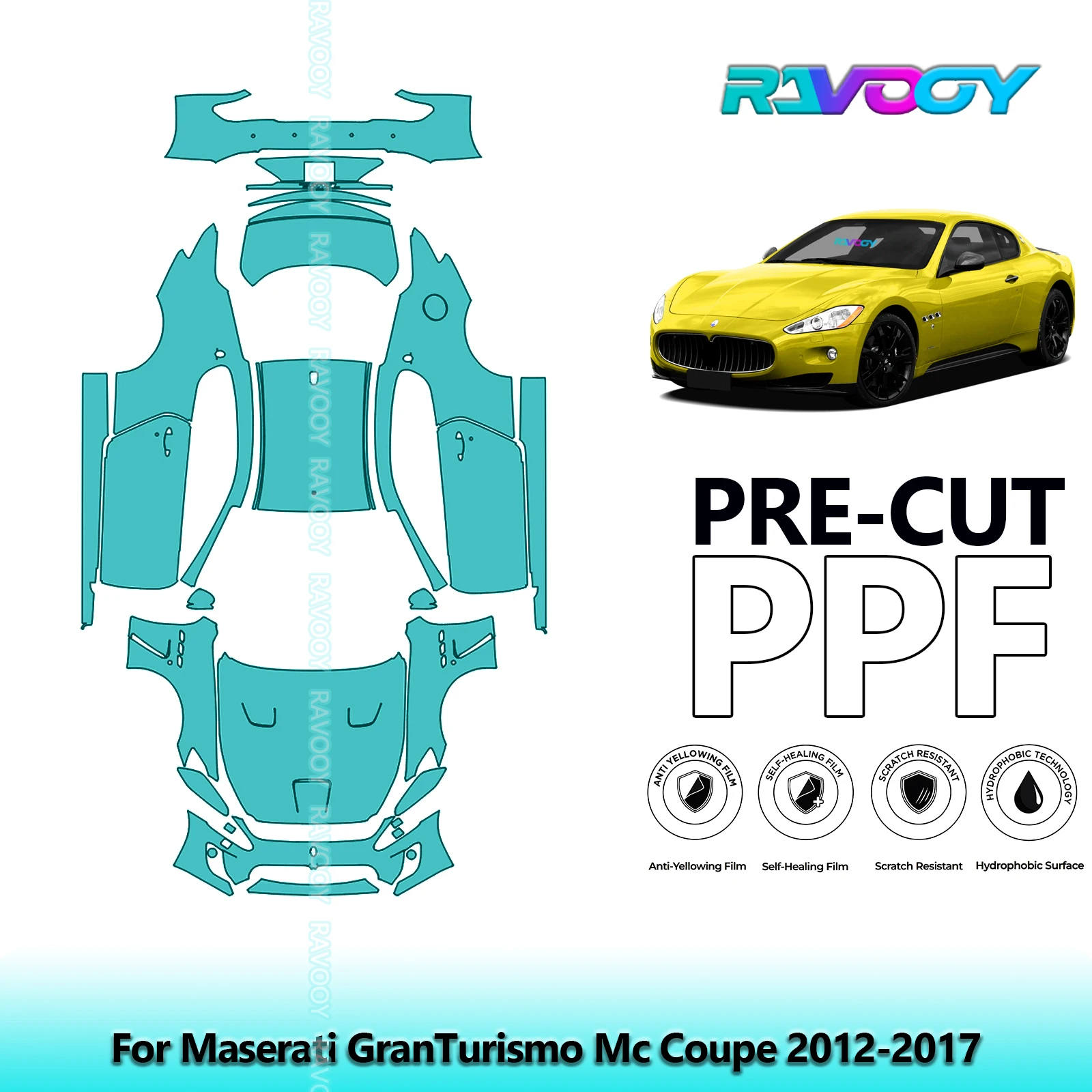 8.5Mil Precut PPF Paint Protection Film Full Vehicle For Maserati GranTurismo Mc Coupe 2012-2017
8.5Mil Precut PPF Paint Protection Film Full Vehicle For Maserati GranTurismo Mc Coupe 2012-2017