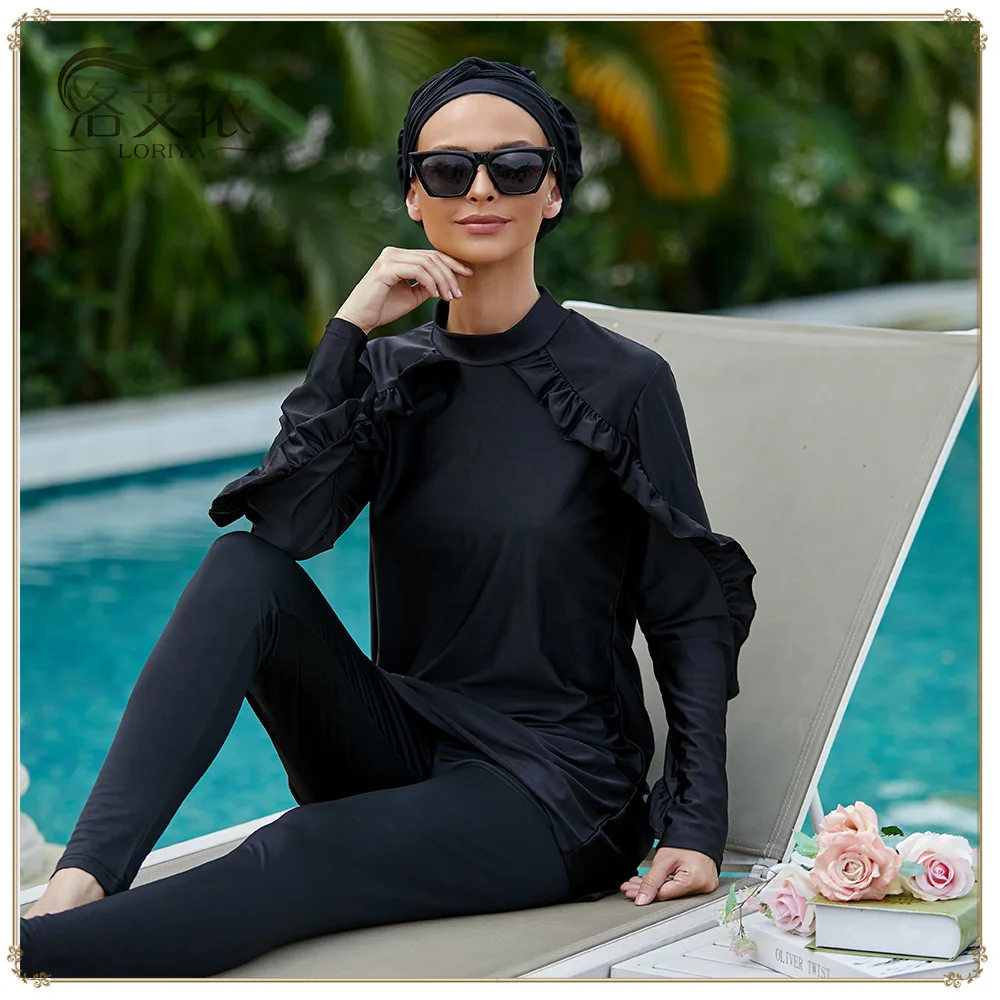 Fashion Muslim Long Sleeved Pants Three Piece Swimsuit Kimono Ramadan Dubai Turkey Eid Islamic Womens Sets
Fashion Muslim Long Sleeved Pants Three Piece Swimsuit Kimono Ramadan Dubai Turkey Eid Islamic Womens Sets