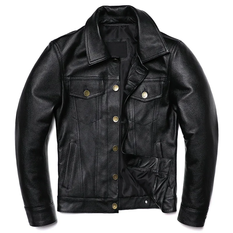 New 2024 Cowboy Genuine Leather Jacket Men's Natural Cowhide Slim Short Coat Casual Style Single Breasted Fashion Clothes
New 2024 Cowboy Genuine Leather Jacket Men's Natural Cowhide Slim Short Coat Casual Style Single Breasted Fashion Clothes