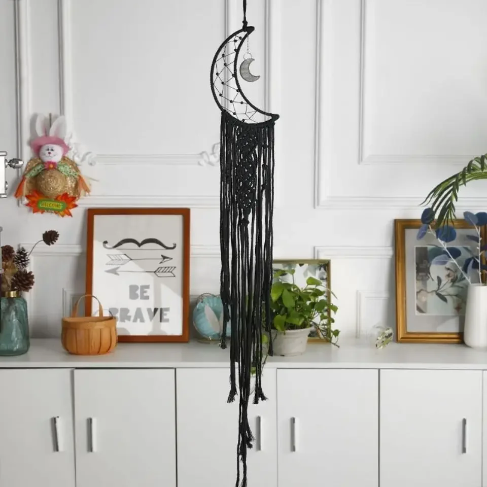 Hanging Decorations Black Moon Tassel Bohemian Style Dream Catcher Macrame Wall Hanging Hand Woven 93cm Living Room Home Decor
Hanging Decorations Black Moon Tassel Bohemian Style Dream Catcher Macrame Wall Hanging Hand Woven 93cm Living Room Home Decor