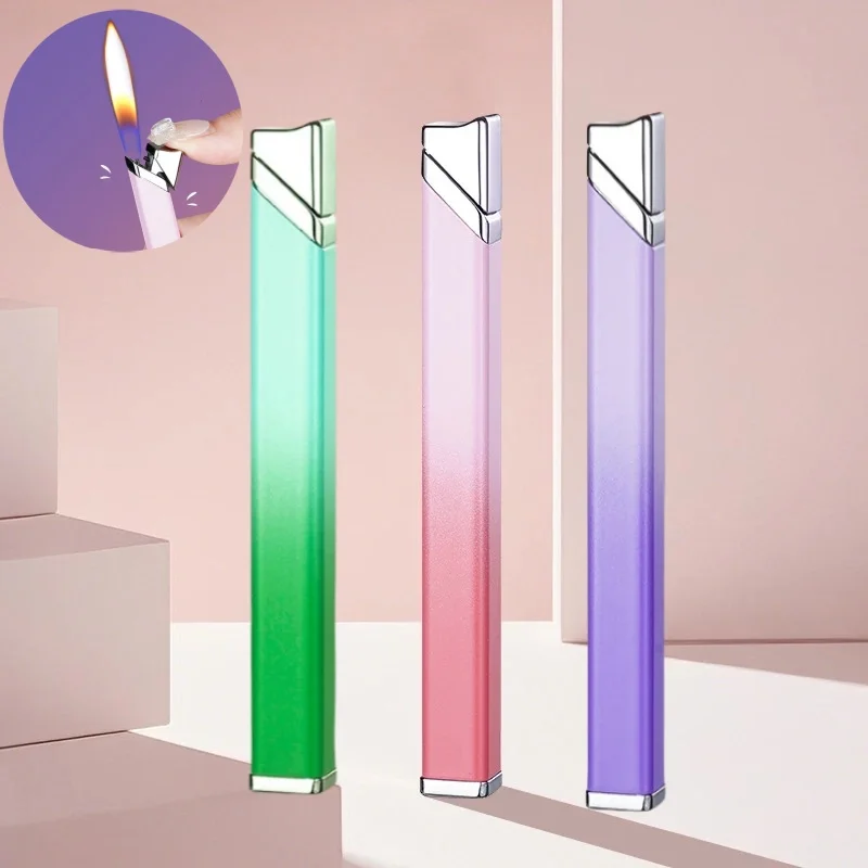 Mini Metal Gradient Inflatable Lighter Outdoor Portable Butane Lighter Cigarette Accessories Fashionable Smoking Gift
Mini Metal Gradient Inflatable Lighter Outdoor Portable Butane Lighter Cigarette Accessories Fashionable Smoking Gift