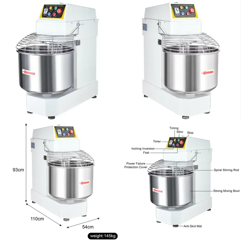 Commercial Double Motions and Double Speeds 12KG 25 kg 50 kg 100 kg Flour Commercial Spiral Dough Mixer for Home
Commercial Double Motions and Double Speeds 12KG 25 kg 50 kg 100 kg Flour Commercial Spiral Dough Mixer for Home