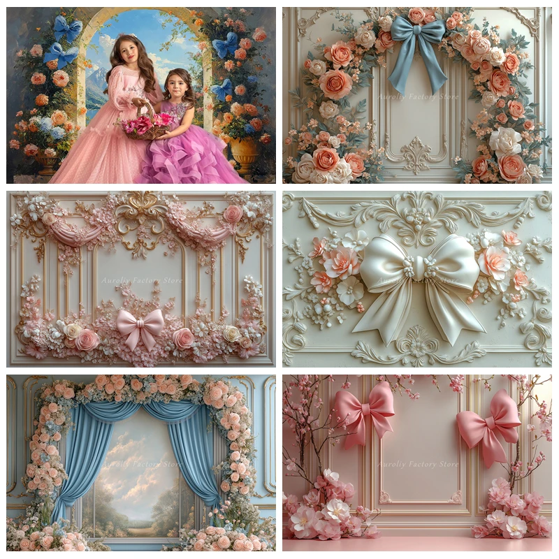 Retro Bow Photography Backdrop Victorian-Style Spring Flower Ribbon Background Wedding Cake Smash Kids Portrait Photobooth Props
Retro Bow Photography Backdrop Victorian-Style Spring Flower Ribbon Background Wedding Cake Smash Kids Portrait Photobooth Props