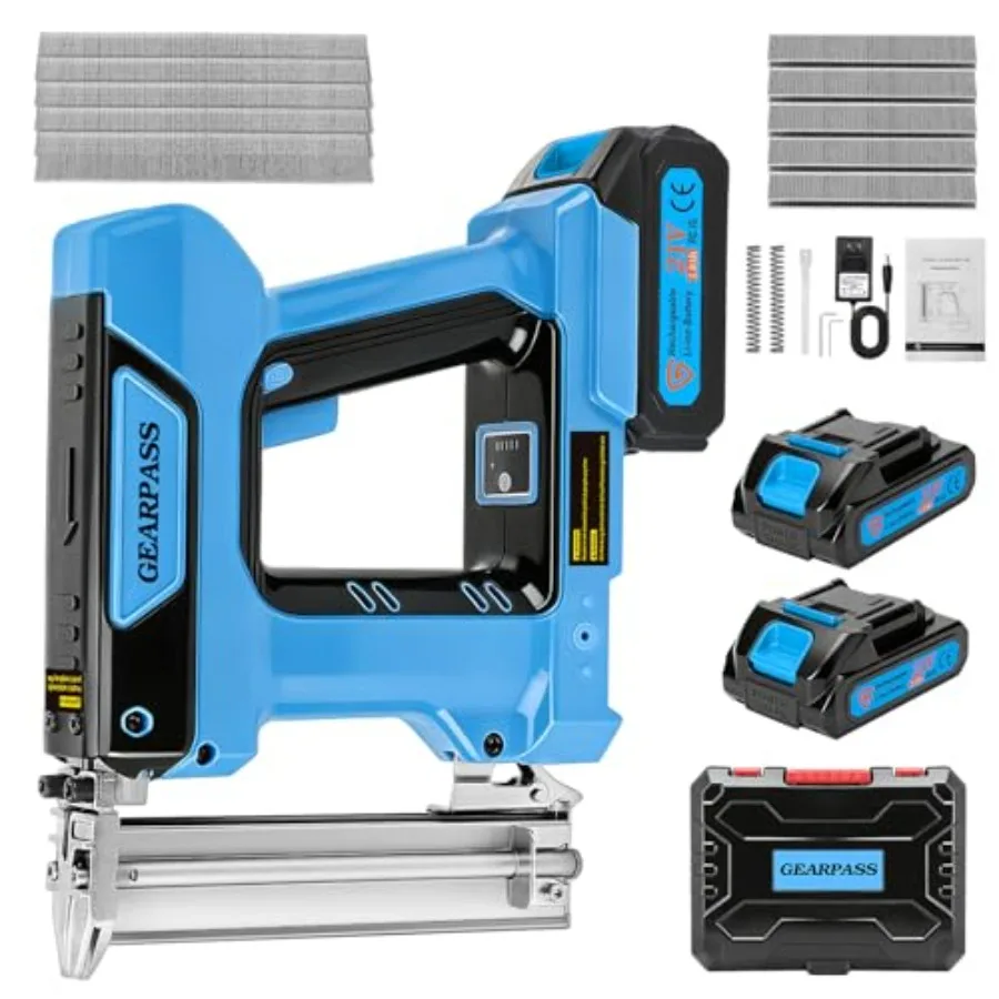 Cordless 18 Gauge Brad Nailer 2-in-1 21V Nail Gun with 2×2.0Ah Batteries and Charger Fast Nailing Includes 1000 Nails for Woodw
Cordless 18 Gauge Brad Nailer 2-in-1 21V Nail Gun with 2×2.0Ah Batteries and Charger Fast Nailing Includes 1000 Nails for Woodw