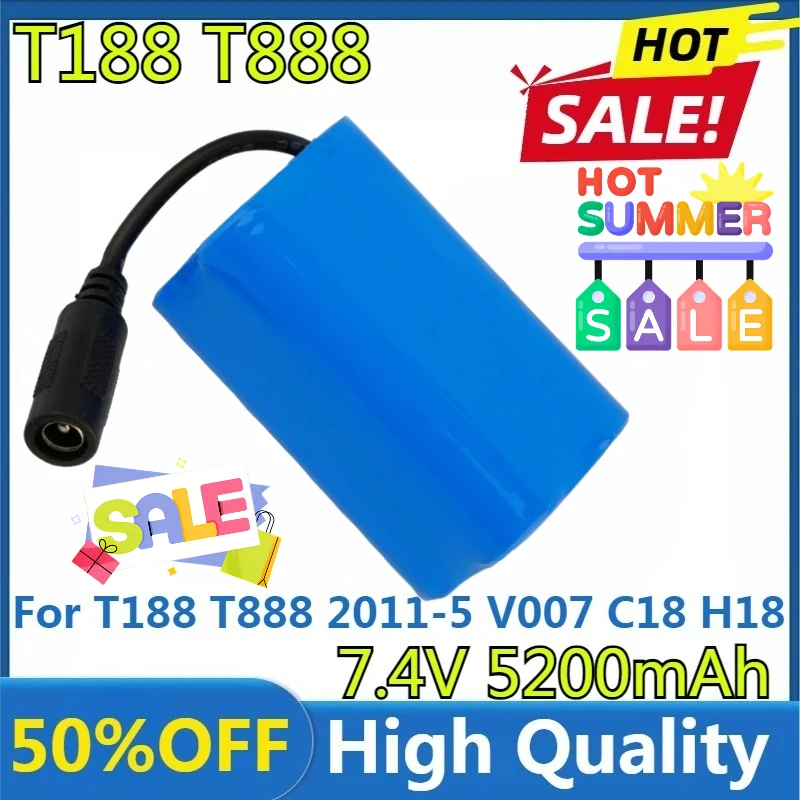 New High Quality 7.4V 5200mAh Battery for T188 T888 2011-5 V007 C18 H18 Remote Control RC Fishing Bait Boat Spare Battery Parts 
New High Quality 7.4V 5200mAh Battery for T188 T888 2011-5 V007 C18 H18 Remote Control RC Fishing Bait Boat Spare Battery Parts