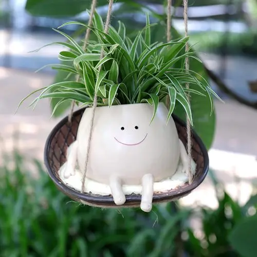ZK30 Swing Face Planter Pot Exquisite Lovely Unique Resin Hanging Planter with Rope for Plants Succulent
ZK30 Swing Face Planter Pot Exquisite Lovely Unique Resin Hanging Planter with Rope for Plants Succulent