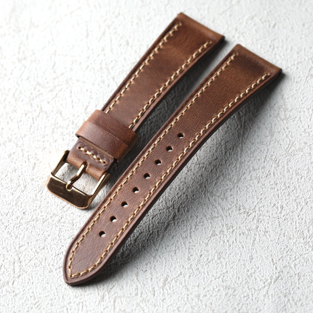 Handmade soft leather strap 18 19 20MM, light brown soft cowhide strap, vintage American Horween material bracelet
Handmade soft leather strap 18 19 20MM, light brown soft cowhide strap, vintage American Horween material bracelet