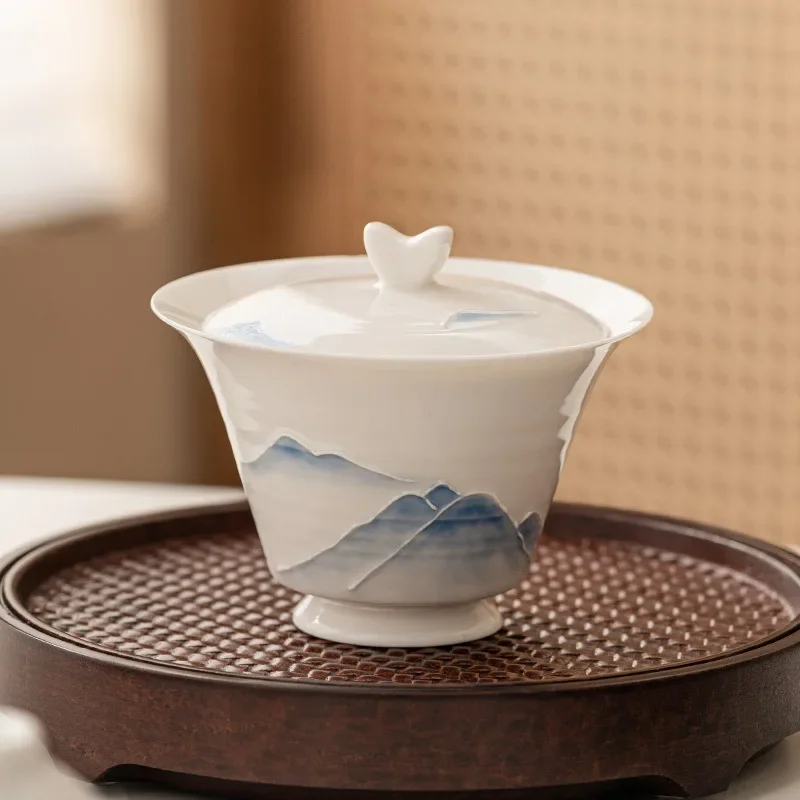 80ml Hand Painted Mountain Gaiwan For Tea Porcelain Tureen With Lid Teaware Kung Fu Tea Set Chinese Cup Tea Bowls Small Chawan
80ml Hand Painted Mountain Gaiwan For Tea Porcelain Tureen With Lid Teaware Kung Fu Tea Set Chinese Cup Tea Bowls Small Chawan