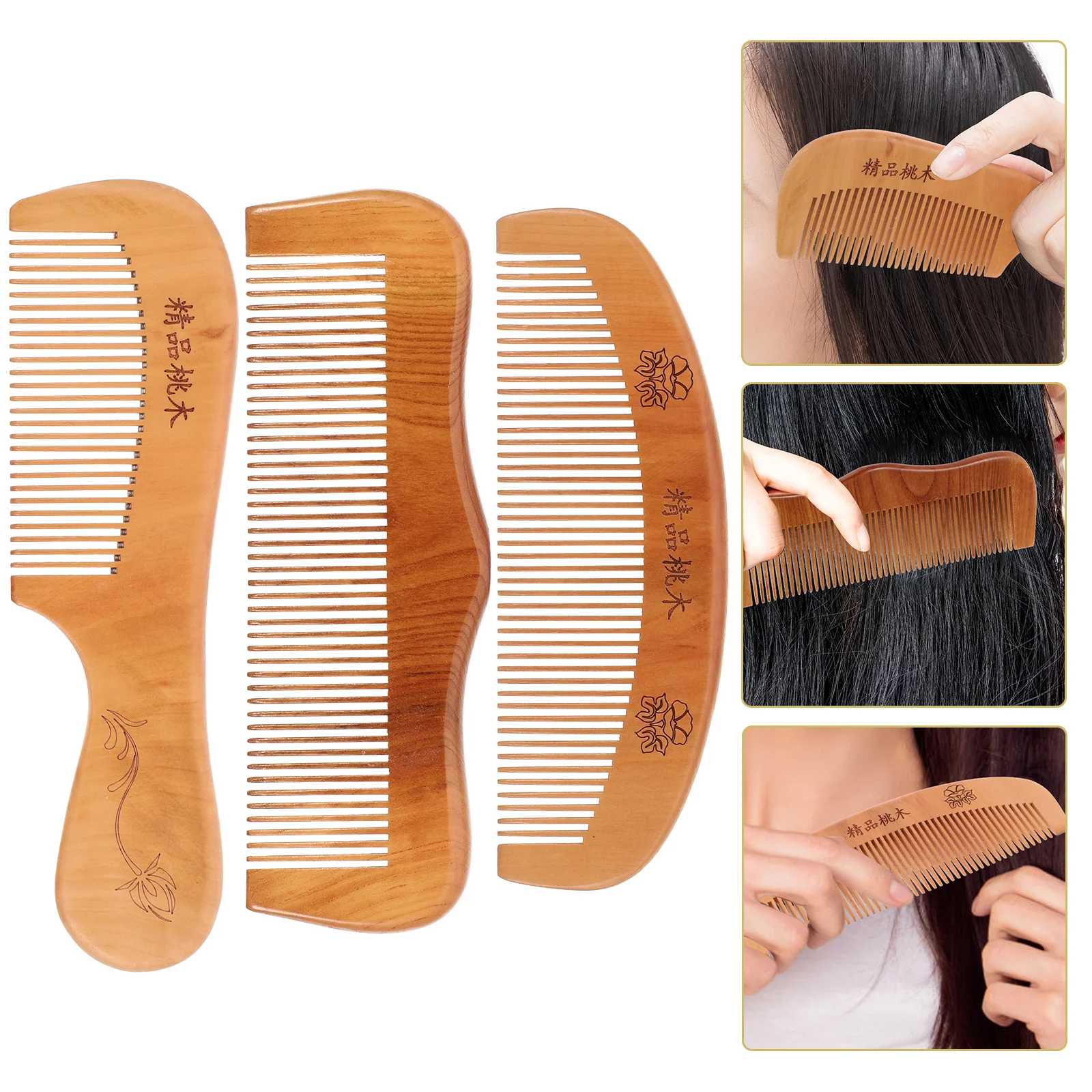 3PCS Peach Wooden Combs Carved Pocket Wood Comb Natural Peach Wood Anti-static Massage Combs peach wood comb
3PCS Peach Wooden Combs Carved Pocket Wood Comb Natural Peach Wood Anti-static Massage Combs peach wood comb