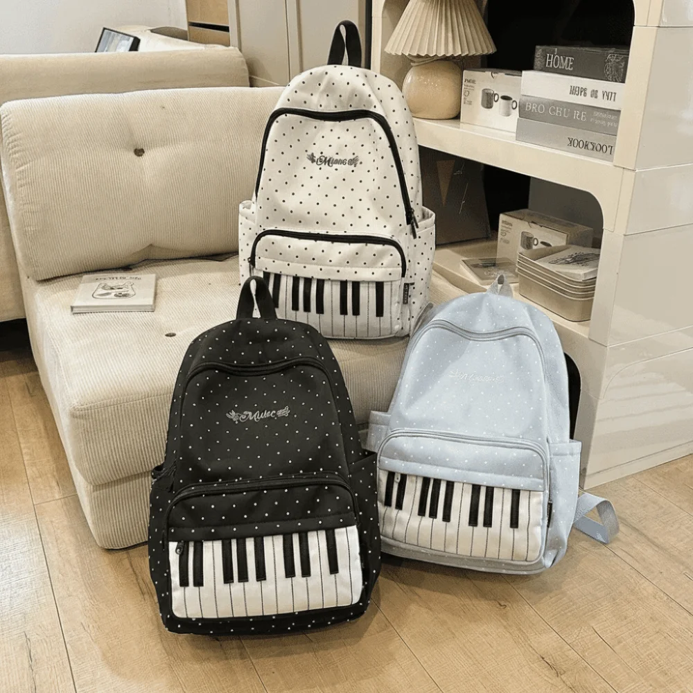Nylon Polka Dot Print Backpack Preppy Style Color-blocked Large Capacity School Bag Durable Cute Piano Key Backpack Weekend
Nylon Polka Dot Print Backpack Preppy Style Color-blocked Large Capacity School Bag Durable Cute Piano Key Backpack Weekend