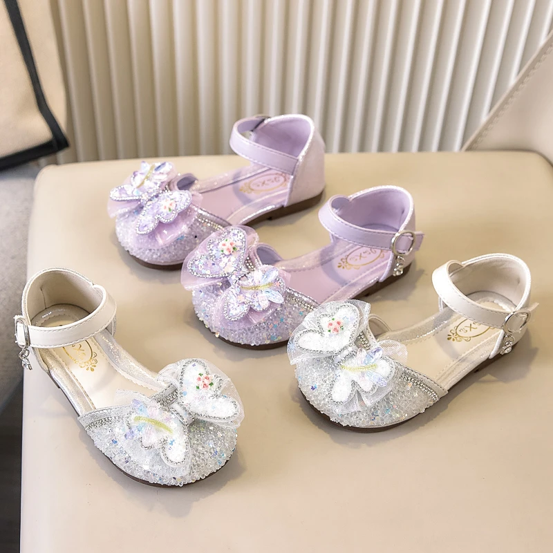 Girls Princess Glitter Sequins Shoes with Butterfly-knot Non-slip Soft Sole Children Half Sandals Little Kids Flats Leather Shoe
Girls Princess Glitter Sequins Shoes with Butterfly-knot Non-slip Soft Sole Children Half Sandals Little Kids Flats Leather Shoe