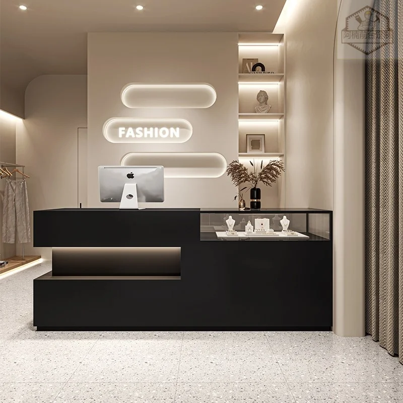 High-end light luxury clothing store bar counter women's clothing store checkout page store small simple front desk jewelry glas 
High-end light luxury clothing store bar counter women's clothing store checkout page store small simple front desk jewelry glas
