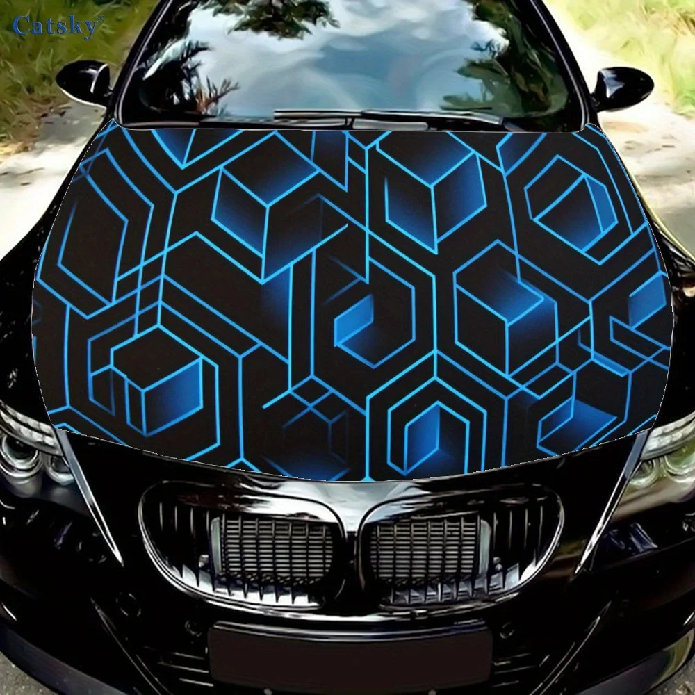 Shiny Blue Geometry Car Vinyl Wrap, PVC Waterproof Car Hood Sticker, Self-Adhesive Scratch-Resistant Stickers for Engine Cover,
Shiny Blue Geometry Car Vinyl Wrap, PVC Waterproof Car Hood Sticker, Self-Adhesive Scratch-Resistant Stickers for Engine Cover,