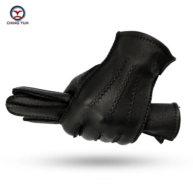 CHING YUN Men's Winter Hand-Stitched Deerskin Gloves Warm Soft Black Corrugated Design with 70% Wool Lining for Cold Weather
CHING YUN Men's Winter Hand-Stitched Deerskin Gloves Warm Soft Black Corrugated Design with 70% Wool Lining for Cold Weather
