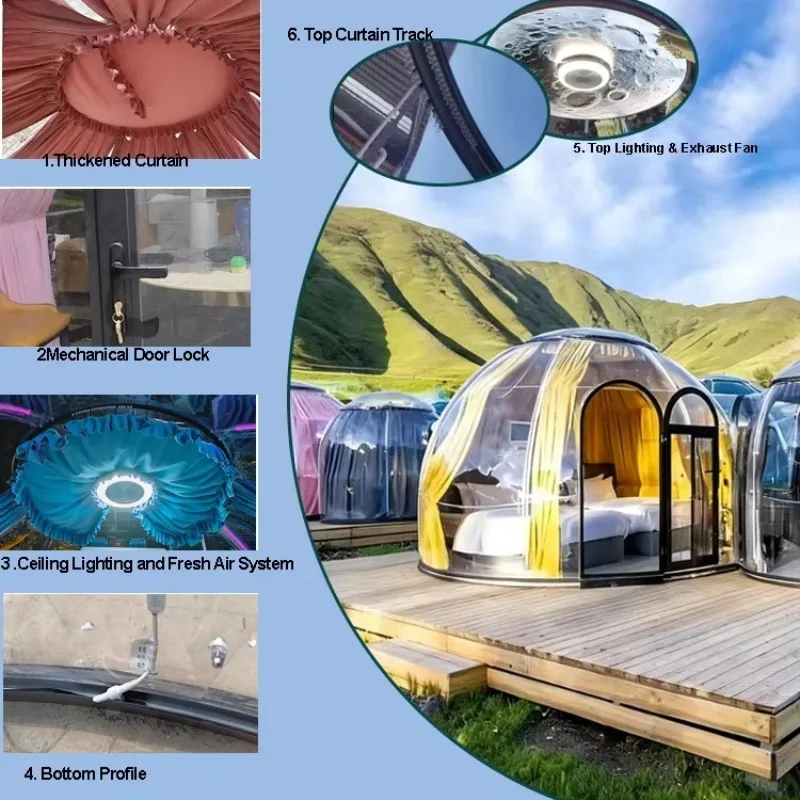 Outdoor Bubble House Transparent Tent Camp Starry Sky Room Scenic Area Homestay Exhibition Spherical Tent Hotel Bubble Room
Outdoor Bubble House Transparent Tent Camp Starry Sky Room Scenic Area Homestay Exhibition Spherical Tent Hotel Bubble Room