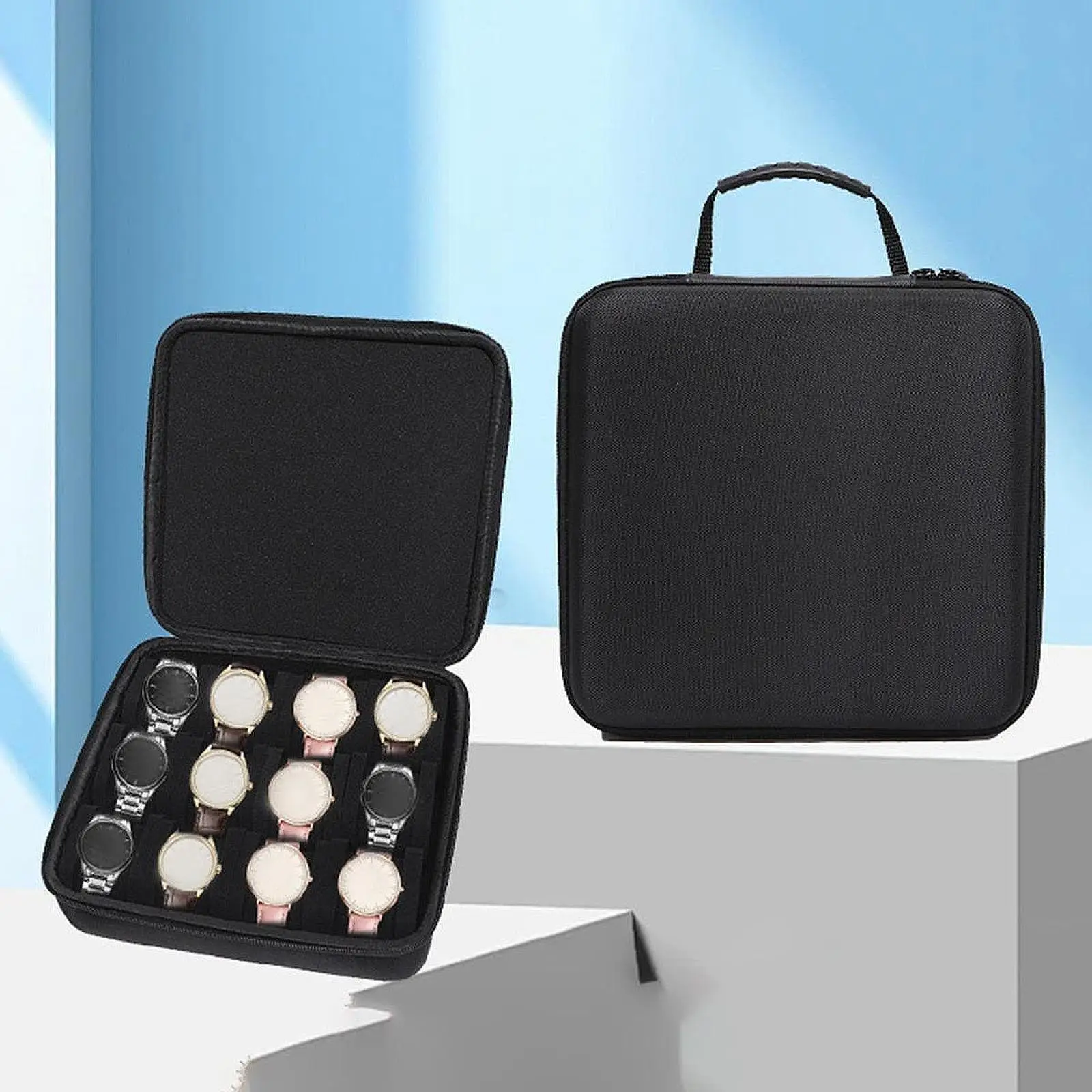 Men Watch Storage Case Bag 12 Slots Smooth Zipper Waterproof Fabric Multifunctional 27x26cm for Personal Use Accessory Portable
Men Watch Storage Case Bag 12 Slots Smooth Zipper Waterproof Fabric Multifunctional 27x26cm for Personal Use Accessory Portable