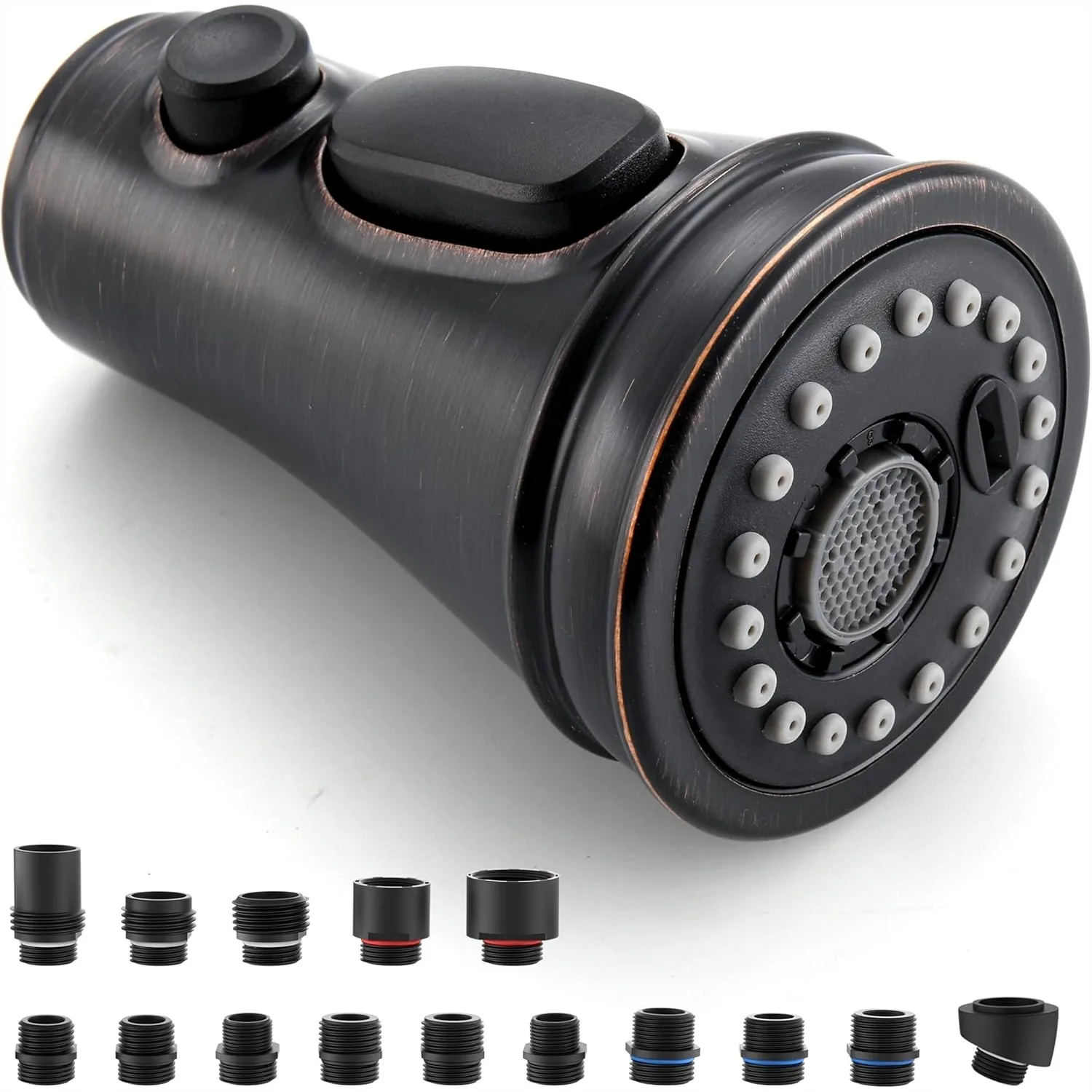 Kitchen Faucet Replacement Spray Head with 15 Adapters, 3-Mode Pull Down Sprayer, Oil-Rubbed Bronze, Easy Install, Removable
Kitchen Faucet Replacement Spray Head with 15 Adapters, 3-Mode Pull Down Sprayer, Oil-Rubbed Bronze, Easy Install, Removable