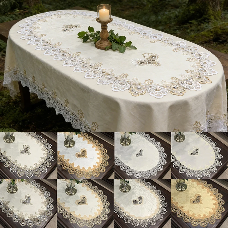 Lace Jacquard Tablecloth Oval Dining Table Placemat American Coffee Table Cloth Embroidered Dust Cover Home Living Room Decor
Lace Jacquard Tablecloth Oval Dining Table Placemat American Coffee Table Cloth Embroidered Dust Cover Home Living Room Decor