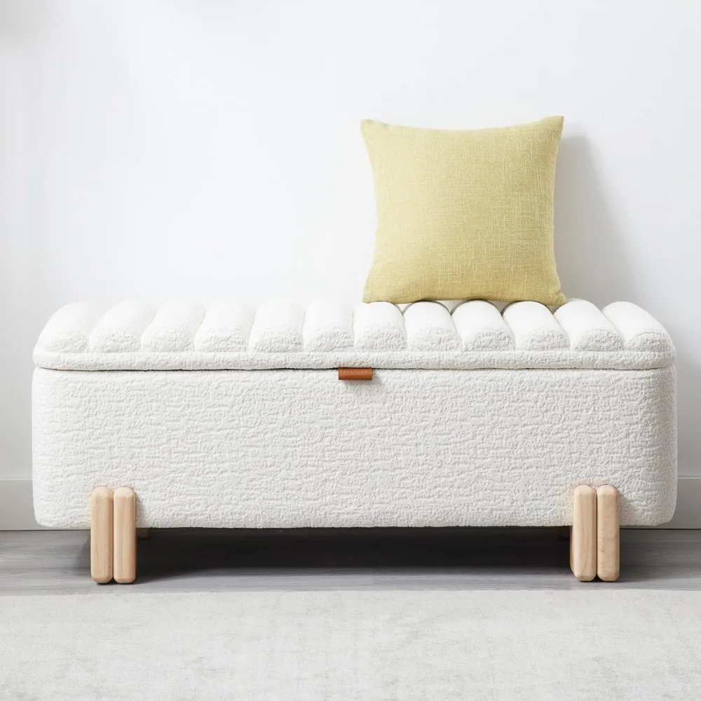 45" Storage Bench Faux Fur Entryway Bench Upholstered Ottoman Bench with Wavy Top & Safty Hinge for Bedroom Living Room Hallway
45" Storage Bench Faux Fur Entryway Bench Upholstered Ottoman Bench with Wavy Top & Safty Hinge for Bedroom Living Room Hallway