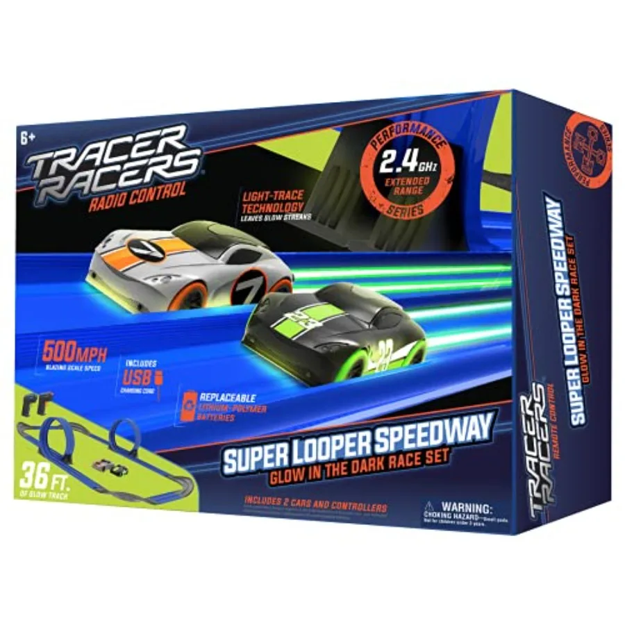 2.4 GHz Radio Control Remote Slot-Less Cordless Racing Super Loop Speedway Track Set with Two Cars in Black and Red for Indoor
2.4 GHz Radio Control Remote Slot-Less Cordless Racing Super Loop Speedway Track Set with Two Cars in Black and Red for Indoor