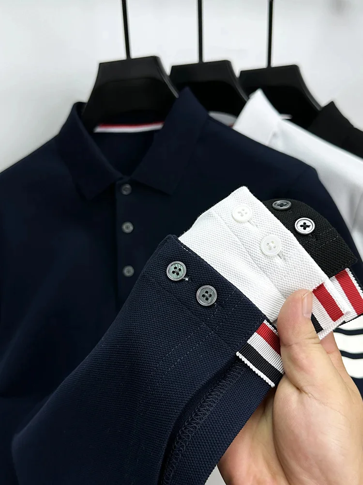 Fashion Men's Spring and Autumn Pure Cotton Business Long-sleeved Korean Version High-end Lapel Striped Patch POLO Shirt T-shirt
Fashion Men's Spring and Autumn Pure Cotton Business Long-sleeved Korean Version High-end Lapel Striped Patch POLO Shirt T-shirt