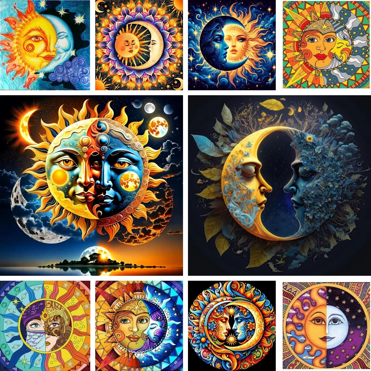 Наборы алмазной живописи Mystical Sun Moon 5D, фотографии для взрослых, декор стен небесной гармонии, деревенский дизайн Sunburst и луны
Наборы алмазной живописи Mystical Sun Moon 5D, фотографии для взрослых, декор стен небесной гармонии, деревенский дизайн Sunburst и луны