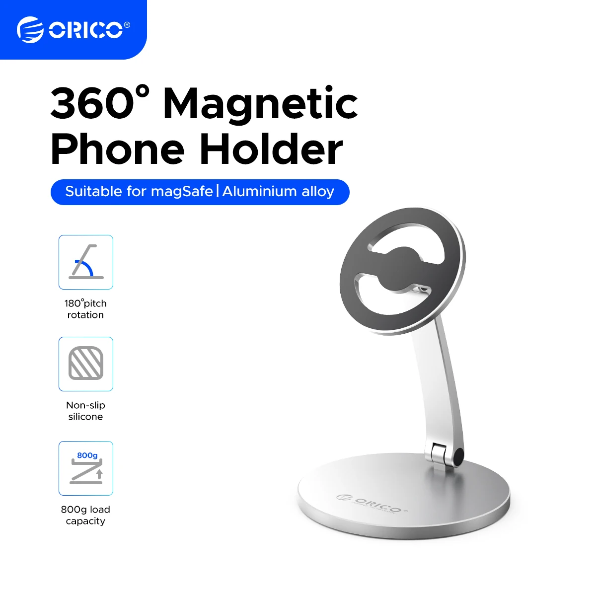 ORICO Magnetic Foldable Phone Stand with 360° Adjustable Strong Magnetic Panel for Office Study Entertainment and Travel
ORICO Magnetic Foldable Phone Stand with 360° Adjustable Strong Magnetic Panel for Office Study Entertainment and Travel