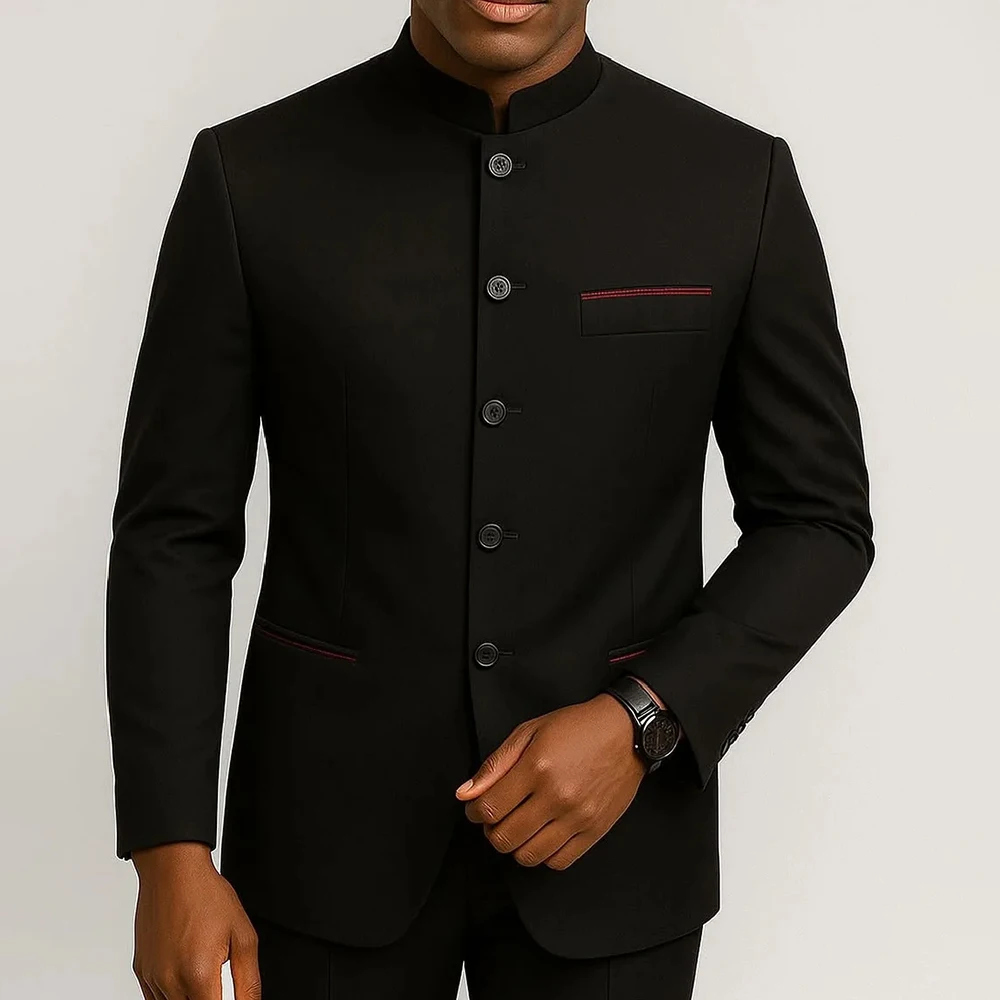 Men's Suits Black Stand Lapel Single Breasted Slim Fit Blazer Fashion 2 Piece Jacket Pants Full Sets Customzied Daily Outfits
Men's Suits Black Stand Lapel Single Breasted Slim Fit Blazer Fashion 2 Piece Jacket Pants Full Sets Customzied Daily Outfits