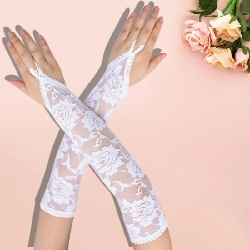 652F Vintage Lace Gloves Flower Arm Sleeves Women Fingerless Lopng Gloves for Party
652F Vintage Lace Gloves Flower Arm Sleeves Women Fingerless Lopng Gloves for Party