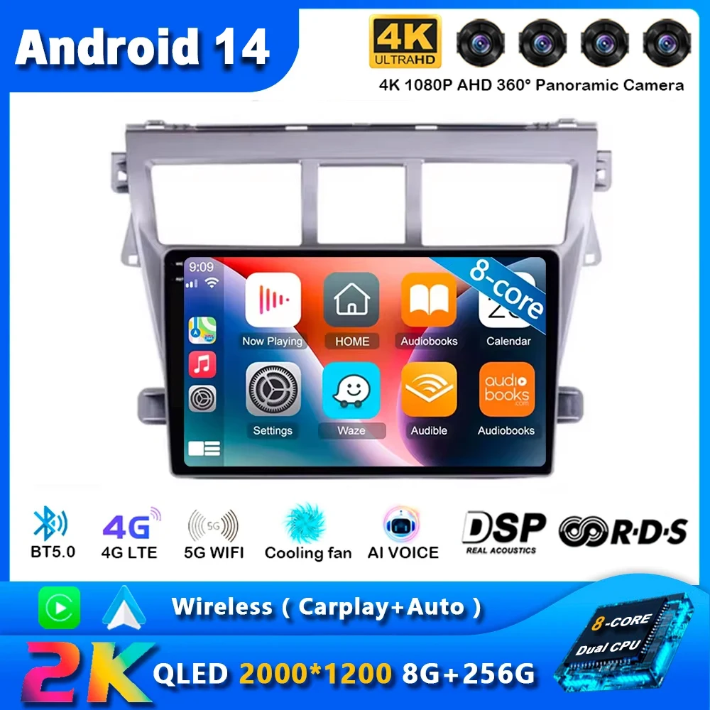 Android 14 Carplay Авто Авто Радио для Toyota Vios Yaris 2007-2012 Навигация GPS Мультимедийный плеер Стерео Wi-Fi + 4G 360 Камера BT
Android 14 Carplay Авто Авто Радио для Toyota Vios Yaris 2007-2012 Навигация GPS Мультимедийный плеер Стерео Wi-Fi + 4G 360 Камера BT
