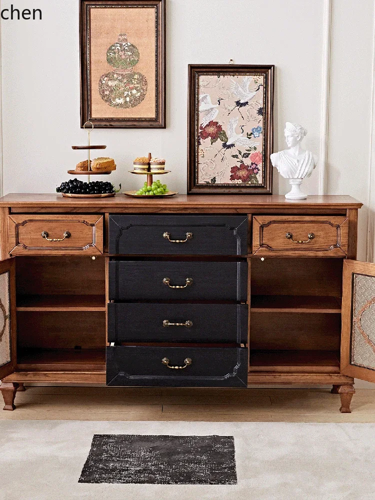 DSA Vintage Style Solid Wood Sideboard Integrated Retro Storage Coffee Sideboard Simple Entryway Cabinet
DSA Vintage Style Solid Wood Sideboard Integrated Retro Storage Coffee Sideboard Simple Entryway Cabinet