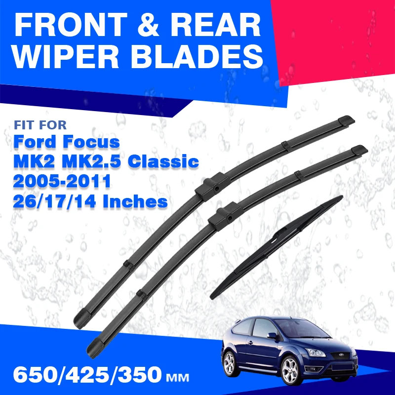 Для Ford Focus 2 MK2 MK2.5 Classic 2005-2011 Hackback 3 шт. передние и задние щетки стеклоочистителя, щетки для лобового стекла 2007
Для Ford Focus 2 MK2 MK2.5 Classic 2005-2011 Hackback 3 шт. передние и задние щетки стеклоочистителя, щетки для лобового стекла 2007