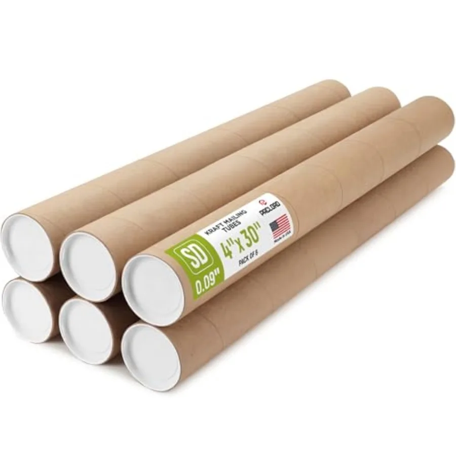 4" x 30" Reinforced Kraft Paper Mailing Tube, Tubes with Caps Secure USPS Approved Cardboard Poster Mailer for Shipping and Sto
4" x 30" Reinforced Kraft Paper Mailing Tube, Tubes with Caps Secure USPS Approved Cardboard Poster Mailer for Shipping and Sto