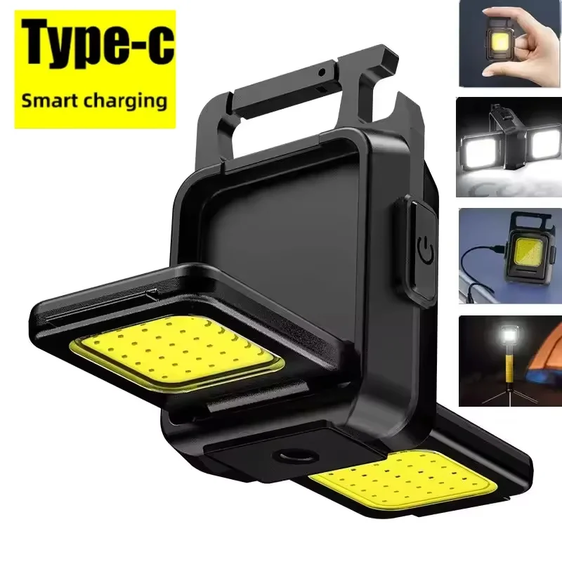 USB Rechargeable Lamp Mini Flashlight Keychain Light COB Work Light with 90° Foldable Side Lights Super Bright Portable Lanterns
USB Rechargeable Lamp Mini Flashlight Keychain Light COB Work Light with 90° Foldable Side Lights Super Bright Portable Lanterns