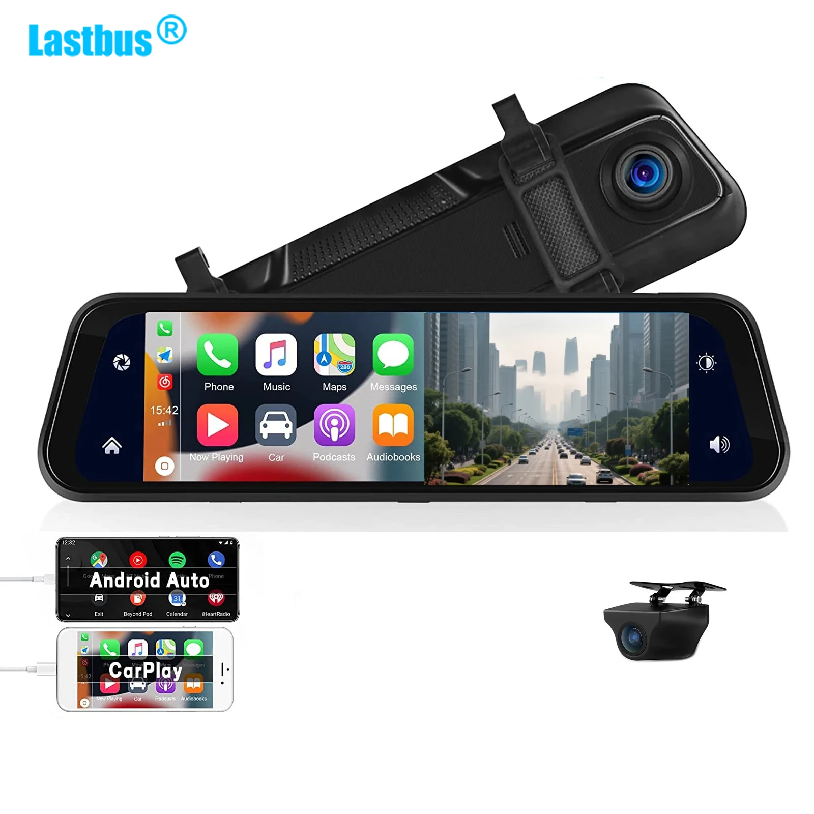 Lastbus 9.66 Inch Car Video Recorder Rearview Ultra HD Mirror Camera Wireless Carplay Front And Rear Camera Mirror DVR GPS Kit
Lastbus 9.66 Inch Car Video Recorder Rearview Ultra HD Mirror Camera Wireless Carplay Front And Rear Camera Mirror DVR GPS Kit