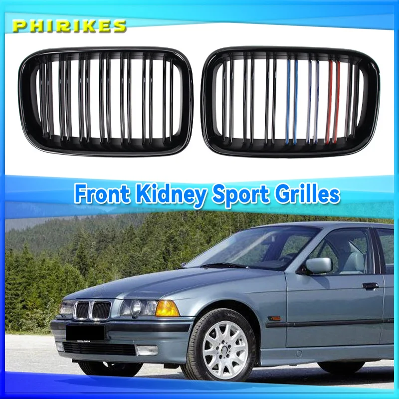 Gloss Double Line Style Front Bumper Grilles Fit For BMW 3-Series E36 1992-1996 Black Single Line Style Upper Racing Grills
Gloss Double Line Style Front Bumper Grilles Fit For BMW 3-Series E36 1992-1996 Black Single Line Style Upper Racing Grills