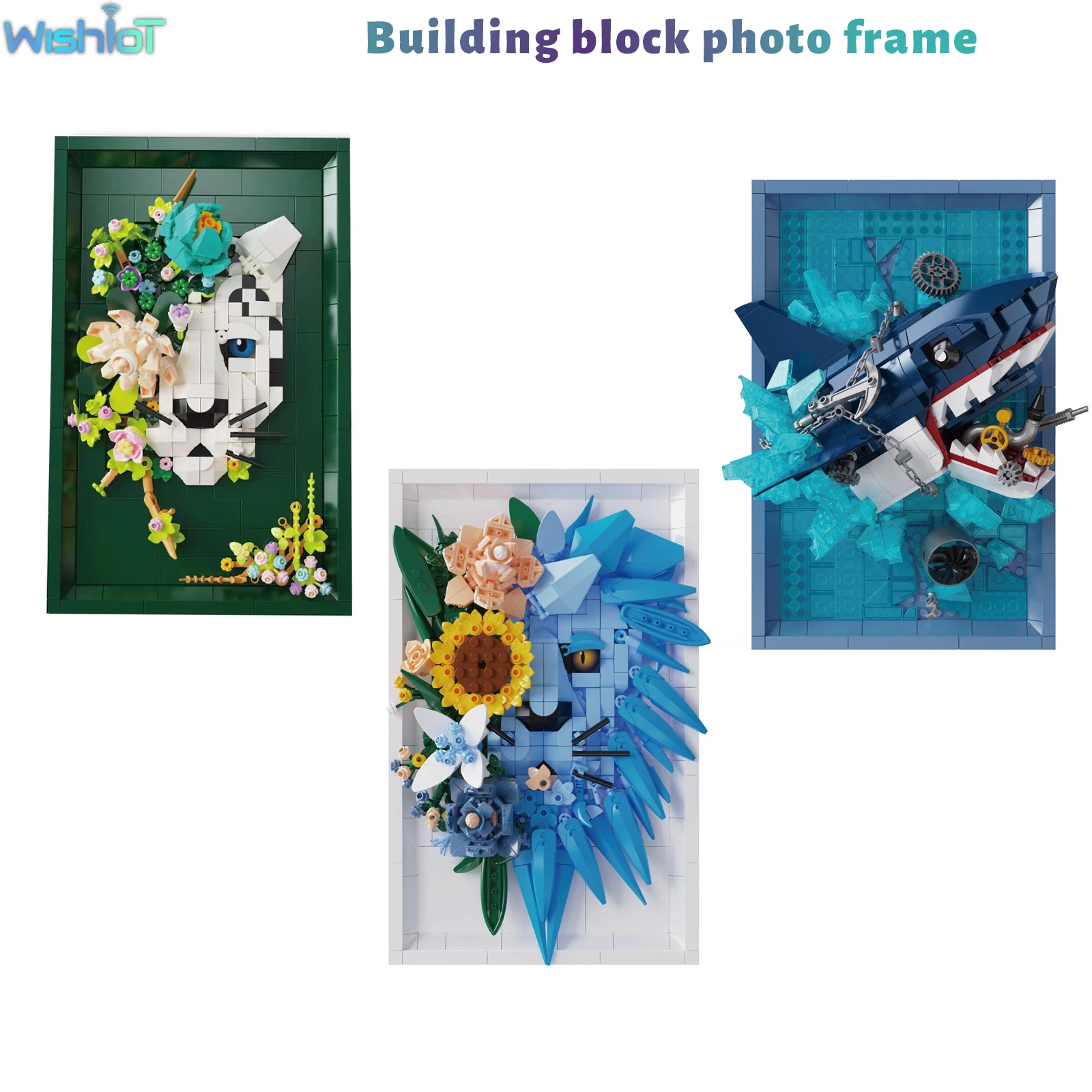 MOC Flower and Animal Shark Photo Frame Building Blocks Snow Leopard Blossoms Paintings Lion Sunflower Decor Toys Creative Gifts
MOC Flower and Animal Shark Photo Frame Building Blocks Snow Leopard Blossoms Paintings Lion Sunflower Decor Toys Creative Gifts